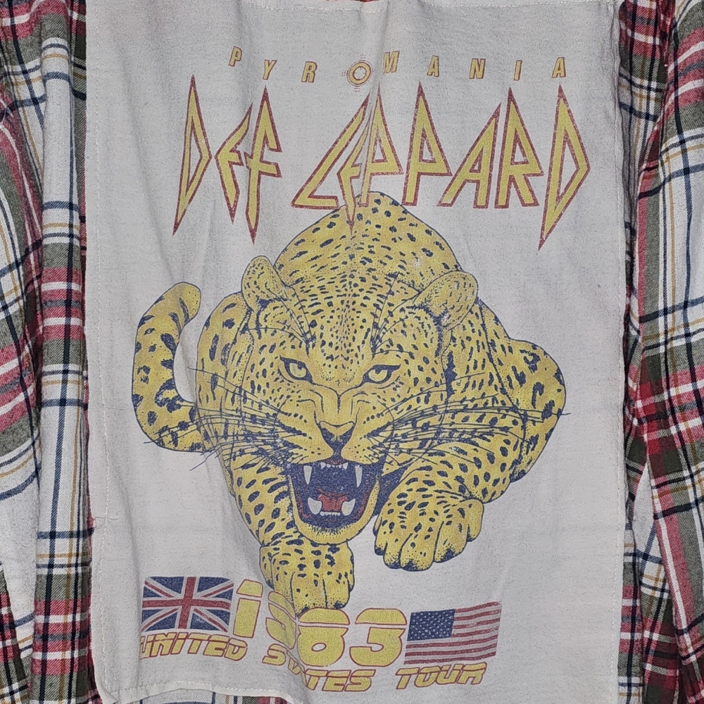2xl Womens Flannel Shirt - Def Lepard